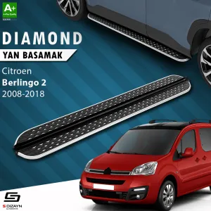 Citroen Berlingo 2008-2018 (B9) uyumlu 2 Diamond Krom Yan Basamak 193 Cm 2008-2018 modelleri DRS Tuning'de. Kaliteli malzeme, hızlı kargo ve güvenli