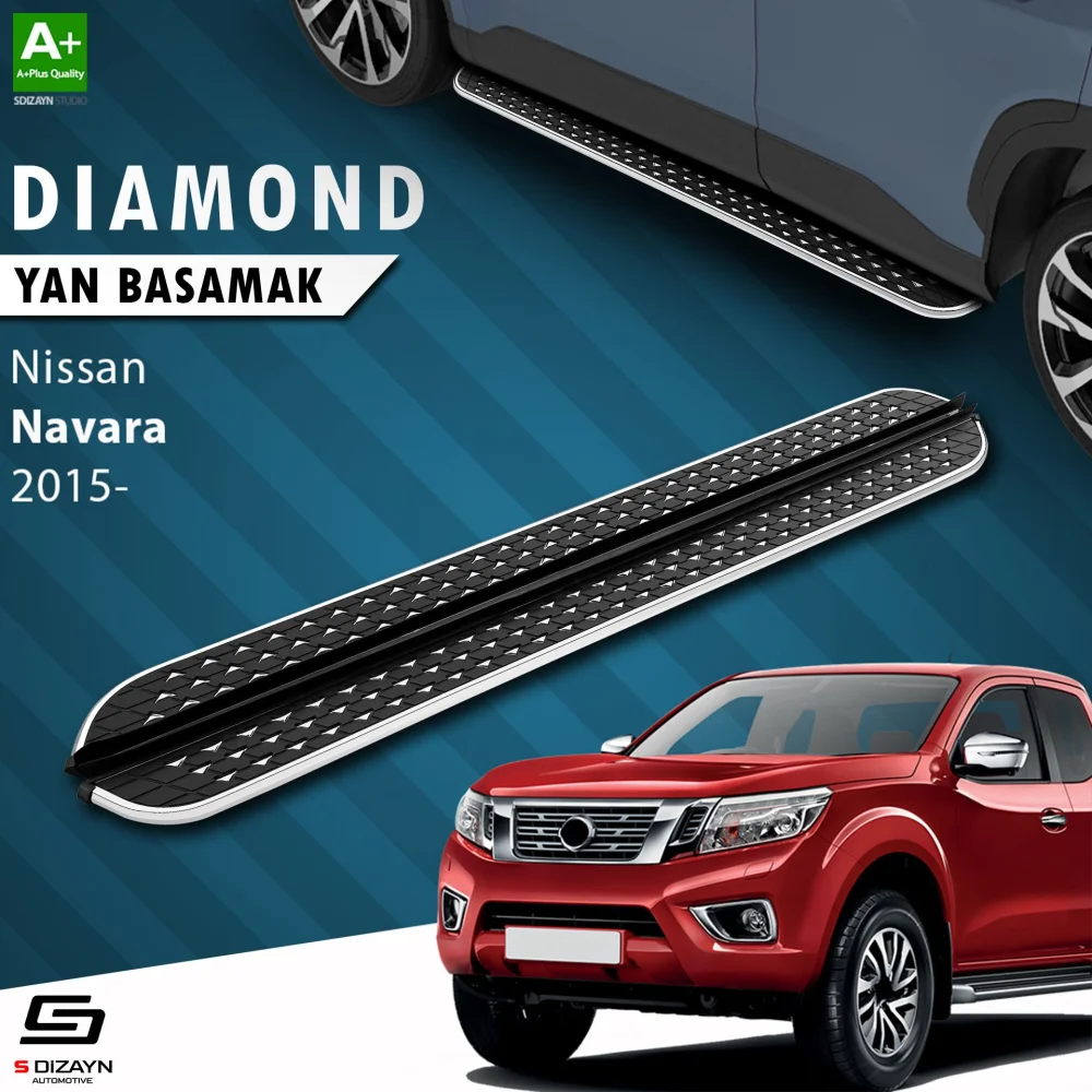 S-Dizayn Nissan Navara 3 Diamond Krom Yan Basamak 203 Cm 2015 Üzeri