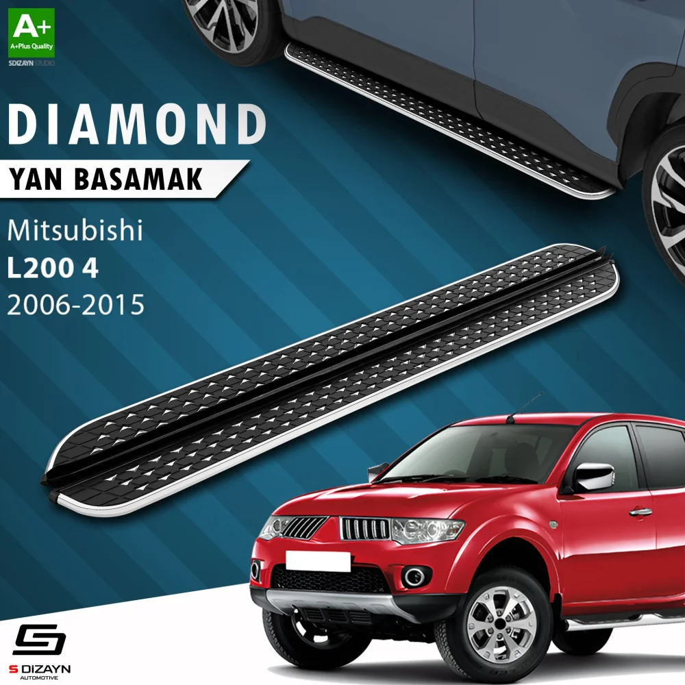 S-Dizayn Mitsubishi L200 4 Diamond Krom Yan Basamak 193 Cm 2006-2015