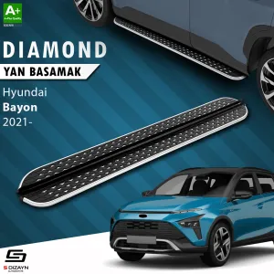 Hyundai Bayon 2021-Günümüz (BC3 CUV) uyumlu Diamond Krom Yan Basamak 173 Cm 2021-2024 modelleri DRS Tuning'de. Kaliteli malzeme, hızlı kargo ve güvenli
