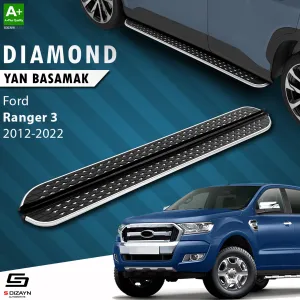 S-Dizayn Ford Ranger 3 Diamond Krom Yan Basamak 203 Cm 2012-2022 thumb 1