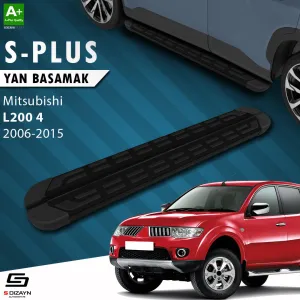 S-Dizayn Mitsubishi L200 4 S-Plus Siyah Yan Basamak 193 Cm 2006-2015 thumb 1