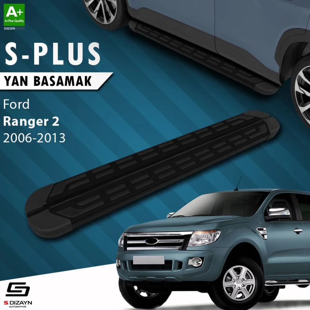 S-Dizayn Ford Ranger 2 S-Plus Siyah Yan Basamak 193 Cm 2006-2013