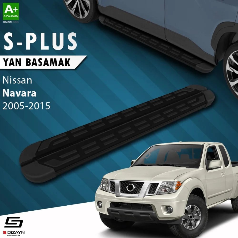 S-Dizayn Nissan Navara 2 S-Plus Siyah Yan Basamak 203 Cm 2005-2015