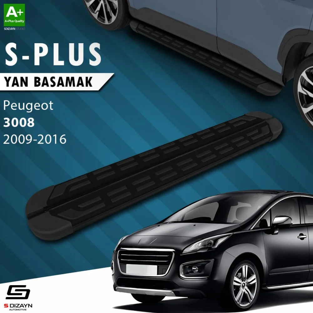 S-Dizayn Peugeot 3008 S-Plus Siyah Yan Basamak 183 Cm 2009-2016