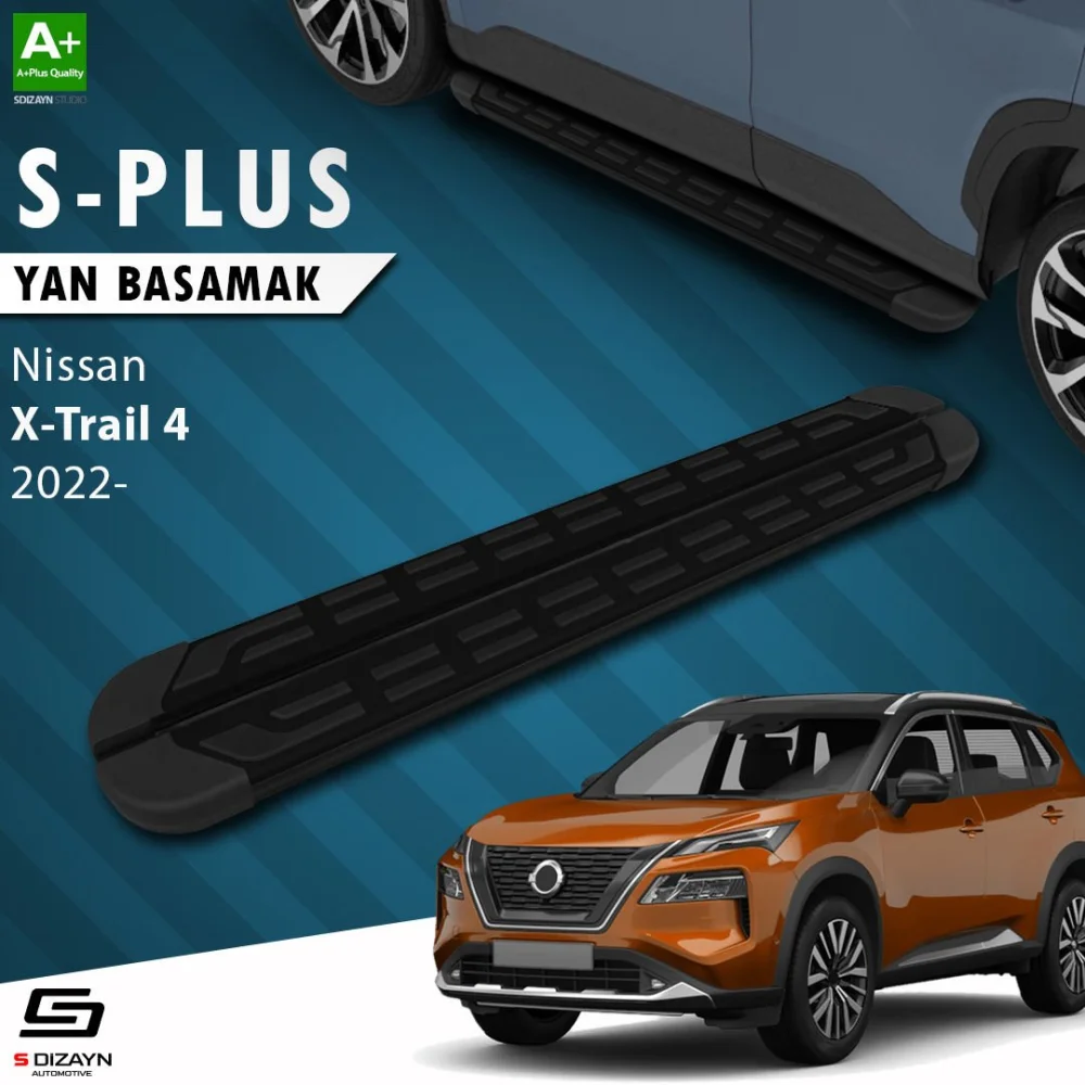 S-Dizayn Nissan X-Trail T33 S-Plus Siyah Yan Basamak 183 Cm 2022 Üzeri