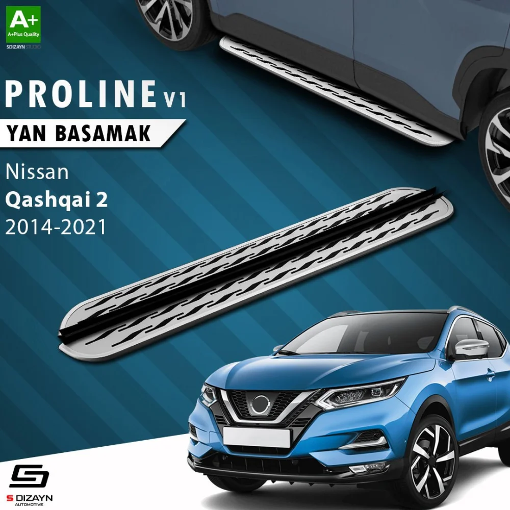 S-Dizayn Nissan Qashqai 2 OEM Still Pro V2 Aluminyum Yan Basamak 173 Cm 2014-2021