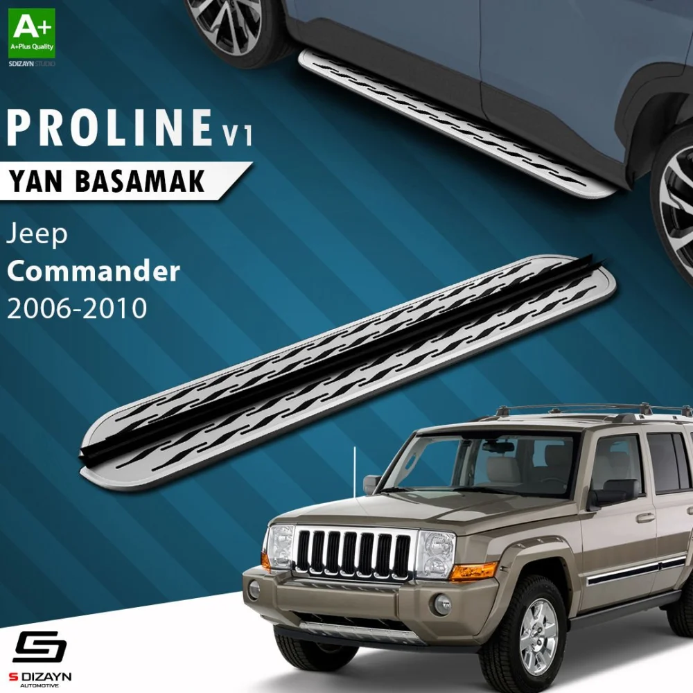S-Dizayn Jeep Commander OEM Still Pro V2 Aluminyum Yan Basamak 173 Cm 2006-2010