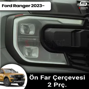 S-Dizayn Ford Ranger 4 ABS Plastik Ön Far Çerçevesi 2 Prç. 2023 Üzeri A+ Kalite thumb 1
