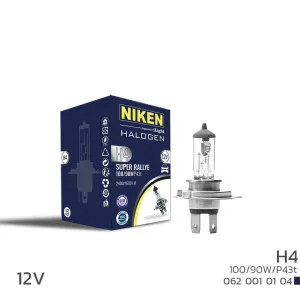 12V H4 100W/90W Halojen Ampul P43T (10 Lu Paket)