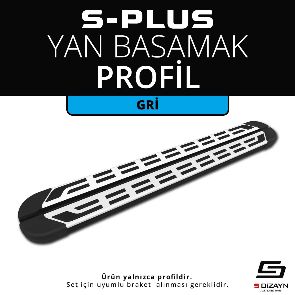 S-Plus Gri Yan Basamak Profil 183 Cm