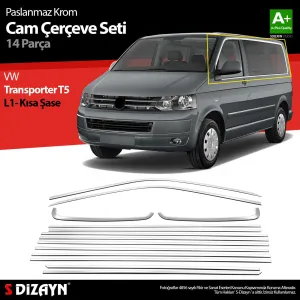 s-dizayn uyumlu VW Transporter T5 Kısa Şase Krom Cam Çerçeve 2003-2015 Tek Sürgü modelleri DRS Tuning'de. Kaliteli malzeme, hızlı kargo ve güvenli alışverişle