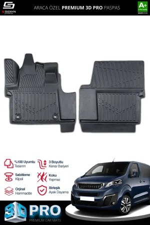 Peugeot Expert Traveller 3D Pro Havuzlu Paspas 2016 Üzeri A+ Kalite thumb 1