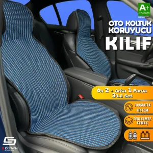 s-dizayn uyumlu Oto Koltuk Koruyucu Kılıf Çizgili Siyah Mavi Universal 2+1 Parça Ön Arka A+ Kalite modelleri DRS Tuning'de. Kaliteli malzeme, hızlı kargo ve