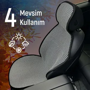 Bmw 5 E39 Uyumlu Koltuk Kılıfı Minder Çizgili Füme Beyaz 2+1 Ön Arka Set thumb 4
