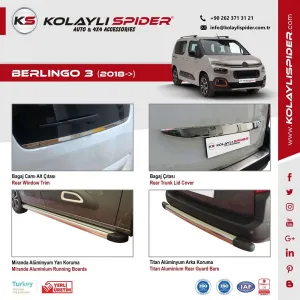 Citroen Berlingo 3 Bagaj Çıtası Krom 2018 ve Sonrası thumb 3