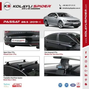 VW Passat B8.5 Cam Çerçevesi 8 Prç Krom 2019 ve Sonrası thumb 4