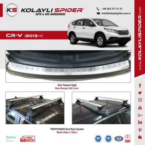 Honda CR-V Arka Tampon Eşiği Krom 2013 ve Sonrası thumb 3