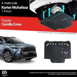 S-Dizayn Toyota Corolla Cross Çelik Karter Muhafaza Koruma 2022 Üzeri A+ Kalite						                Araca &ouml;zel Karter Koruma 2mm HRP &Ccedil;elik den &uum
