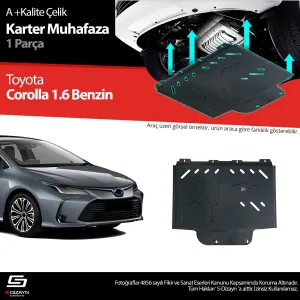 S-Dizayn Toyota Corolla 1.6 Benzinli Çelik Karter Muhafaza Koruma 2019 Üzeri A+ Kalite						                Araca &ouml;zel Karter Koruma 2mm HRP &Ccedil;elik d