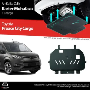 S-Dizayn Toyota Proace City Cargo Çelik Karter Muhafaza Koruma 2018 Üzeri A+ Kalite						                Araca &ouml;zel Karter Koruma 2mm HRP &Ccedil;elik den 