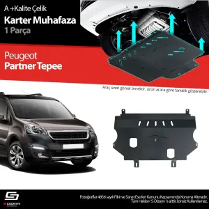 S-Dizayn Peugeot Partner Tepee Çelik Karter Muhafaza Koruma 2008-2018 A+ Kalite						                Araca &ouml;zel Karter Koruma 2mm HRP &Ccedil;elik den &uum