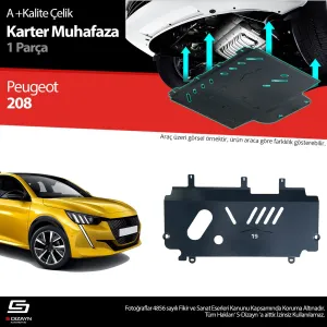 S-Dizayn Peugeot 208 Çelik Karter Muhafaza Koruma 2019 Üzeri A+ Kalite						                Araca &ouml;zel Karter Koruma 2mm HRP &Ccedil;elik den &uuml;retilme
