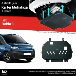 S-Dizayn Fiat Doblo Çelik Karter Muhafaza Koruma 2023 Üzeri A+ Kalite						                Araca &ouml;zel Karter Koruma 2mm HRP &Ccedil;elik den &uuml;retilmek