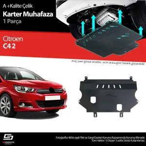 S-Dizayn Citroen C4 Çelik Karter Muhafaza Koruma 2010-2020 A+ Kalite						                Araca &ouml;zel Karter Koruma 2mm HRP &Ccedil;elik den &uuml;retilmekt