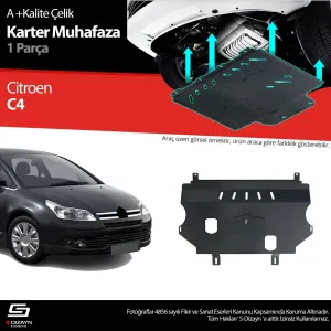 S-Dizayn Citroen C4 Çelik Karter Muhafaza Koruma 2004-2010 A+ Kalite						                Araca &ouml;zel Karter Koruma 2mm HRP &Ccedil;elik den &uuml;retilmekt