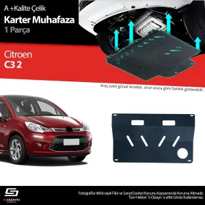 S-Dizayn Citroen C3 Çelik Karter Muhafaza Koruma 2009-2016 A+ Kalite						                Araca &ouml;zel Karter Koruma 2mm HRP &Ccedil;elik den &uuml;retilmekt