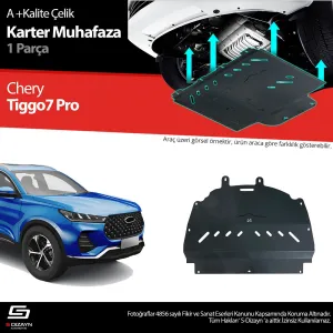 S-Dizayn Chery Tiggo 7 Pro Çelik Karter Muhafaza Koruma 2022 Üzeri A+ Kalite						                Araca &ouml;zel Karter Koruma 2mm HRP &Ccedil;elik den &uuml;r
