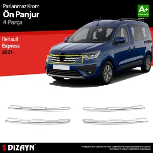 S-Dizayn Renault Express Krom Ön Panjur 4 Prç 2021 Üzeri thumb 1