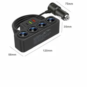 4'lü çakmak soketi 2 usb 1 type-c  girişli / ICCA108 thumb 2