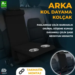 S-Dizayn Universal Arka Koltuk Kol Dayama Kolçak Siyah A+ Kalite thumb 1