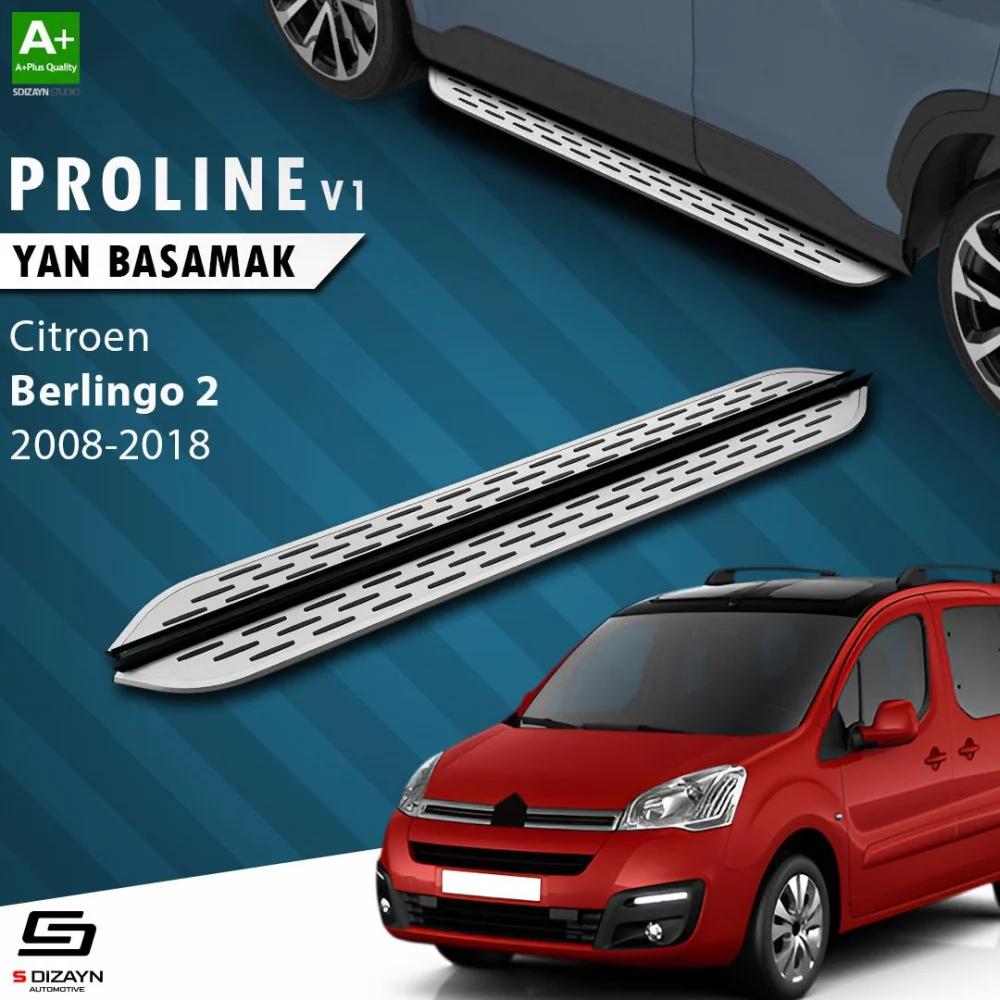 S-Dizayn Citroen Berlingo 2 OEM Still Pro V1 Aluminyum Yan Basamak 193 Cm 2008-2018