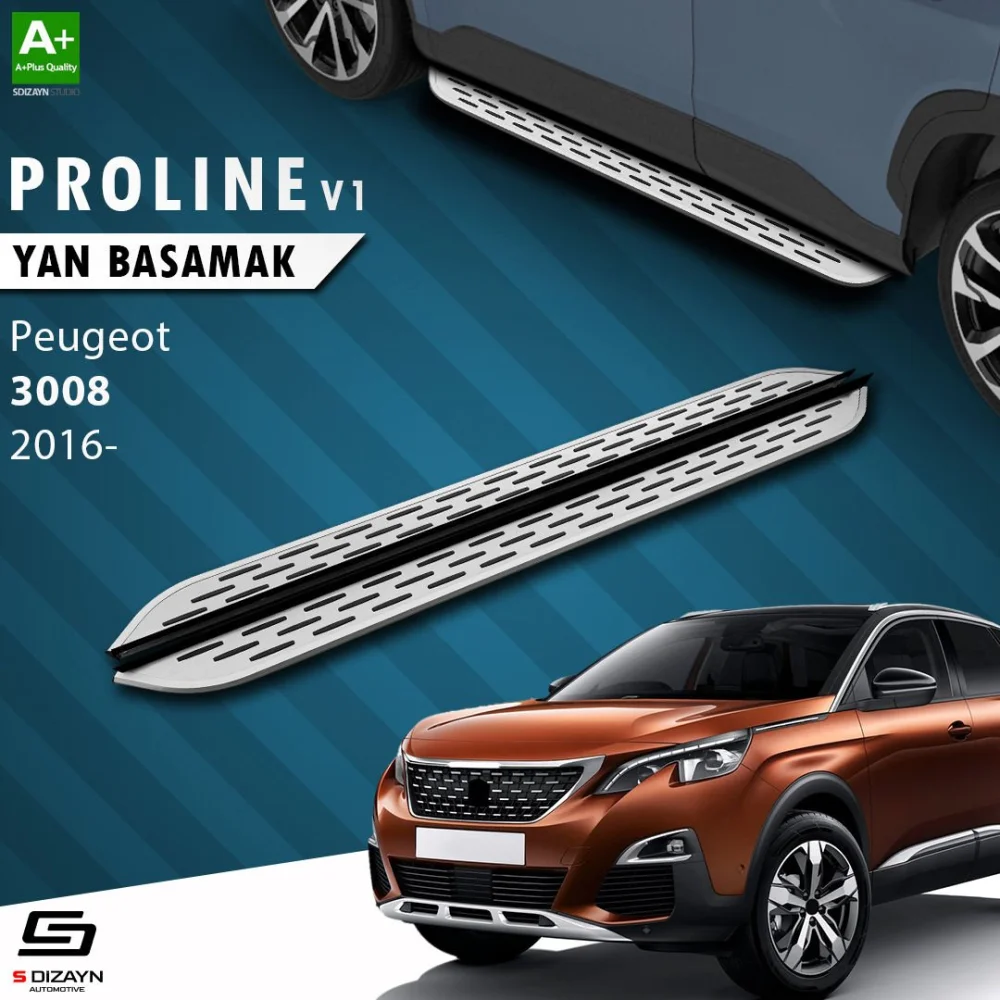 S-Dizayn Peugeot 3008 2 OEM Still Pro V1 Aluminyum Yan Basamak 183 Cm 2016 Üzeri