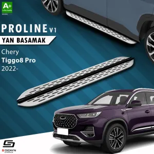 S-Dizayn Chery Tiggo8 Pro OEM Still Pro V1 Aluminyum Yan Basamak 183 Cm 2022 Üzeri thumb 1