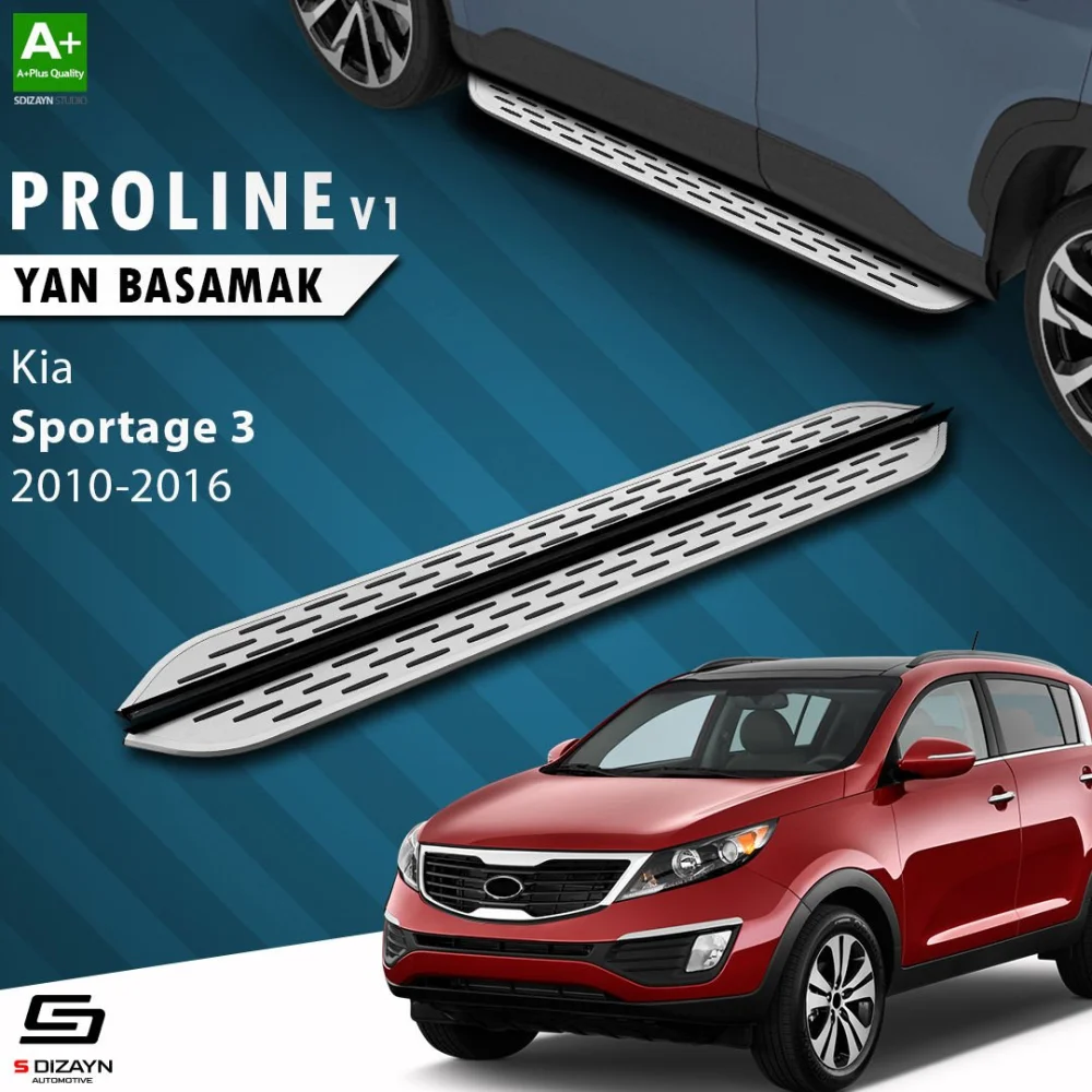 S-Dizayn Kia Sportage 3 OEM Still Pro V1 Aluminyum Yan Basamak 173 Cm 2010-2014
