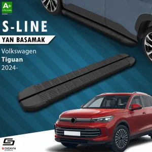 S-Dizayn VW Tiguan 3 S-Line Siyah Yan Basamak 183 Cm 2024 Üzeri thumb 1