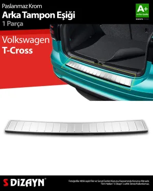 S-Dizayn VW T-Cross Krom Arka Tampon Eşiği 2019 Üzeri thumb 1