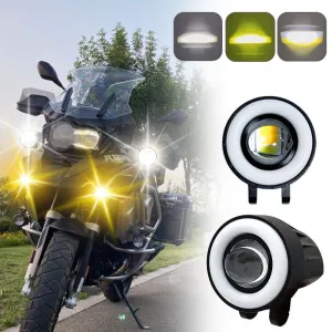 Offroad sis lambası sarı-beyaz 7 renk gündüz ledli dönerli set 12-60V /  LASS372 thumb 3