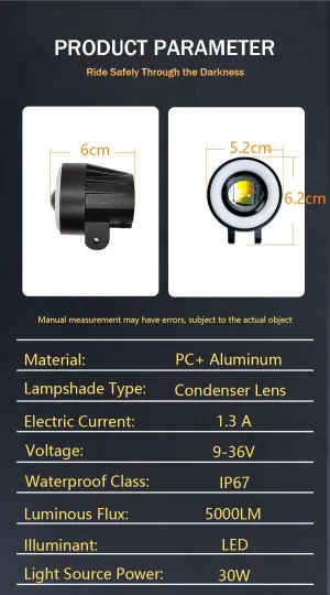 Offroad sis lambası sarı-beyaz 7 renk gündüz ledli dönerli set 12-60V /  LASS372 thumb 4