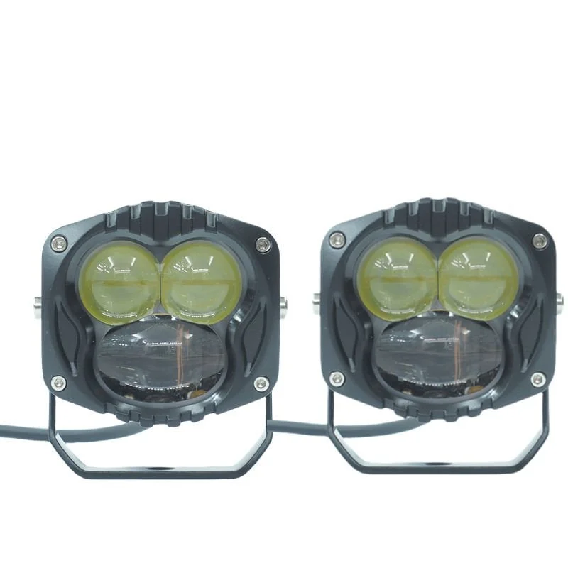 Offroad sis lambası sarı-beyaz  set siyah çerçeve 7.3 x 6.8 x 6.8 cm 12-30v /  LASS369