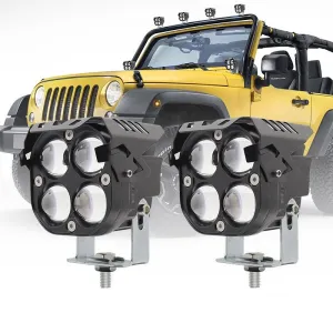 Offroad sis lambası kırmızı gündüz ledli çakarsız 7.8 x 7.8 x 7.1cm set 12-60v /  LASS366-1 thumb 3