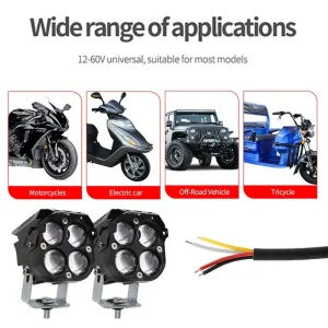 Offroad sis lambası mavi gündüz ledli çakarsız 7.8 x 7.8 x 7.1 cm set 12-60v /  LASS366 thumb 3