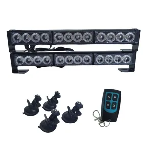 21 fonksiyonlu çakar lamba kırmızı mavi 2'li set vantuzlu kumandalı 12-36v  72W / LAPA210 thumb 5