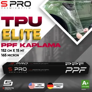 S Pro PPF Boya Koruma Filmi TPU Elite 165mic 152cm/15mtAracınızı dış etkenlerden korumanın en etkili yolu! Y&uuml;ksek kaliteli Ara&ccedil; Boya Koruma Filmi (P