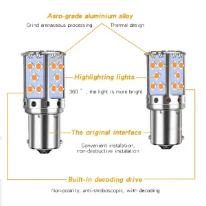 1156 Dekoratif led ampul tek duy canbuslı turuncu 12v / LAAM945-1 thumb 5
