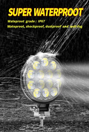 Çalışma lambası yuvarlak 10,8 x12cm 14 led 42w 12-30v adet / LASS308-1 thumb 3